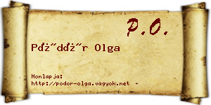 Pödör Olga névjegykártya