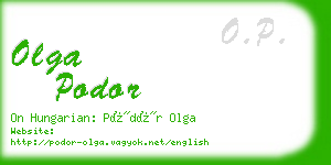 olga podor business card